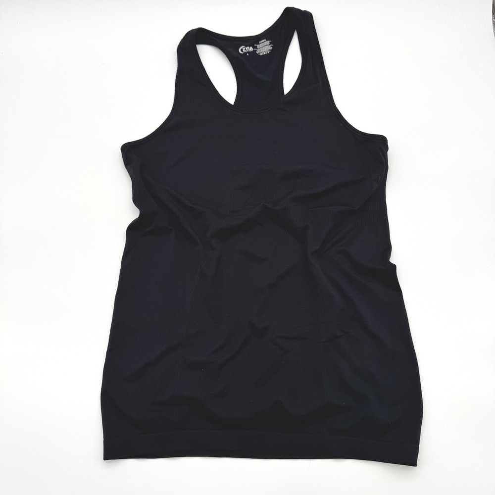 Zyia Active Tank Top Womens Large Black Seamless Racerback Athletic L